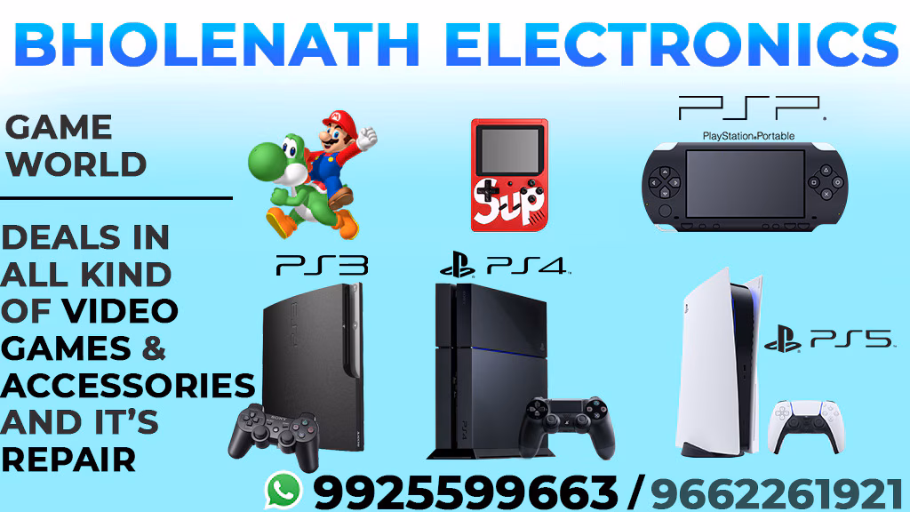 Retro game console collection at BH Video Game Store, Ahmedabad